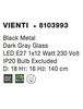 NOVA LUCE závěsné svítidlo VIENTI tmavě šedá sklo a černý kov E27 1x12W 230V IP20 bez žárovky 8103993
