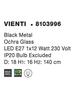 NOVA LUCE závěsné svítidlo VIENTI jantarové sklo a černý kov E27 1x12W 230V IP20 bez žárovky 8103996