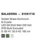 NOVA LUCE závěsné svítidlo BALADONA zlatá mosaz hliník a křišťál G9 20x3.5W IP20 bez žárovky 81091718