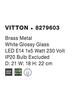 NOVA LUCE nástěnné svítidlo VITTON mosazný kov bílé lesklé sklo E14 1x5W 230V IP20 bez žárovky 8279603
