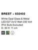 NOVA LUCE stropní svítidlo BREST stropní svítidlo bílé opálové sklo a kov E27 2x12W 832402