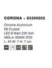 NOVA LUCE nástěnné svítidlo CORONA chromovaný hliník K9 křišťál LED 8W 230V 3000K IP20 83399202