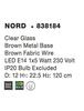 NOVA LUCE závěsné svítidlo NORD čiré sklo hnědá kovová základna hnědý kabel E14 1x5W IP20 bez žárovky 838184