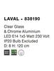 NOVA LUCE závěsné svítidlo LAVAL čiré sklo a chromová základna E14 1x5W 230V IP20 bez žárovky 838190