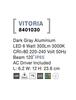 NOVA LUCE venkovní nástěnné svítidlo VITORIA tmavě šedý hliník LED 5W 3000K 220-240V 120st. IP65 8401030
