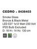 NOVA LUCE závěsné svítidlo CEDRO kouřové sklo bronz a černý kov E27 1x12W IP20 bez žárovky 8436403