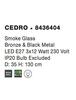 NOVA LUCE závěsné svítidlo CEDRO kouřové sklo bronz a černý kov E27 3x12W 230V IP20 bez žárovky 8436404