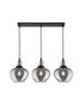NOVA LUCE závěsné svítidlo CEDRO kouřové sklo bronz a černý kov E27 3x12W 230V IP20 bez žárovky 8436405