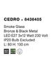 NOVA LUCE závěsné svítidlo CEDRO kouřové sklo bronz a černý kov E27 3x12W 230V IP20 bez žárovky 8436405