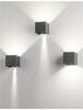 NOVA LUCE venkovní nástěnné svítidlo COMO tmavě šedý hliník LED 2x3W 3000K 3000K 220-240V nastavitelný úhel 0-90st. IP54 847407