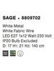 NOVA LUCE závěsné svítidlo SAGE kov, bílá a bílý kabel, E27 1x12W 8809702