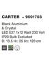 NOVA LUCE závěsné svítidlo CARTER černý hliník a křišťál E27 1x12W 230V IP20 bez žárovky 9001703