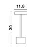 NOVA LUCE venkovní stolní lampa FUMO bílý hliník a akryl LED 2W 3000K 220-240V 163st. IP54 vypínač na těle / USB kabel 9002863