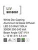 NOVA LUCE venkovní nástěnné svítidlo LIV bílý litý hliník a skleněný difuzor LED 3.5W 3000K 200-240V 120st. IP54 9018061