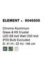 NOVA LUCE závěsné svítidlo ELEMENT chromovaný hliník sklo a K9 křišťál G9 5x5W 230V IP20 bez žárovky 9046505