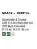 NOVA LUCE nástěnné svítidlo GRANE zlatý kov a křišťál E14 2x5W 230V IP20 bez žárovky 9050100