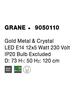 NOVA LUCE závěsné svítidlo GRANE zlatý kov a křišťál E14 12x5W 230V IP20 bez žárovky 9050110