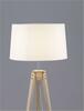 NOVA LUCE stojací lampa LE ROY bílé stínidlo přírodní dřevěná základna E27 1x12W 230V IP20 bez žárovky 9050165