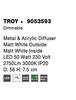 NOVA LUCE stropní svítidlo TROY kov a akrylový difuzor matná bílá LED 50W 230V 3000K IP20 stmívatelné 9053593