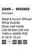 NOVA LUCE stropní svítidlo ZANO kov a akrylový difuzor bílá zvenku plátkované stříbro uvnitř LED 28W 230V 3000K IP20 stmívatelné 9053822