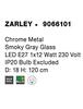 NOVA LUCE závěsné svítidlo ZARLEY chromovaný kov kouřové šedé sklo E27 1x12W 230V IP20 bez žárovky 9066101