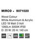 NOVA LUCE stojací lampa MIRCO barva dřevo bílý hliník a akryl LED 18W 3000K IP20 9071020