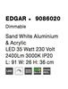NOVA LUCE stropní svítidlo EDGAR stmívatelné bílý hliník a akryl LED 35W 230V 3000K IP20 stmívatelné 9086020