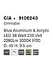 NOVA LUCE stropní svítidlo CIA modrý hliník a akryl LED 38W 230V 3000K IP20 stmívatelné 9106243