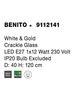 NOVA LUCE závěsné svítidlo BENITO bílá a zlatá ozdobné sklo E27 1x12W 230V IP20 bez žárovky 9112141