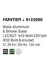 Nova Luce Originální závěsné svítidlo Hunter se stínidlem z kouřového skla - 1 x 40 W, pr. 250 x 300 mm NV 9120668