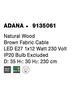 NOVA LUCE závěsné svítidlo ADANA přírodní dřevo hnědý textilní kabel E27 1x12W 230V IP20 bez žárovky 9135061