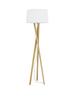 NOVA LUCE stojací lampa SALINO stínidlo slonovinová bílá hnědý kabel přírodní dřevo E27 1x12W 230V IP20 bez žárovky 9145061
