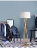 NOVA LUCE stojací lampa SALINO stínidlo slonovinová bílá přírodní dřevo E27 1x12W 230V IP20 bez žárovky 9145071
