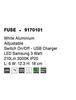 NOVA LUCE bodové svítidlo FUSE bílý hliník nastavitelné vypínač na těle - USB nabíjení LED Samsung 3W 3000K IP20 9170101