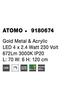 NOVA LUCE závěsné svítidlo ATOMO zlatý kov a akryl LED 4 x 2.4W 230V 3000K IP20 9180674