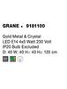 NOVA LUCE závěsné svítidlo GRANE zlatý kov a křišťál E14 4x5W 230V IP20 bez žárovky 9181100