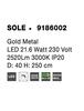 NOVA LUCE závěsné svítidlo SOLE zlatý kov LED 21.6W 230V 3000K IP20 9186002