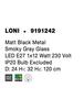NOVA LUCE závěsné svítidlo LONI matný černý kov kouřové šedé sklo E27 1x12W 230V IP20 bez žárovky 9191242