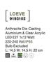 NOVA LUCE venkovní sloupkové svítidlo LOEVE antracitový hliník a čirý akryl E27 1x12W 220-240V IIP65 bez žárovky 9193102