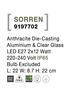 NOVA LUCE venkovní nástěnné svítidlo SORREN antracitový hliník a čiré sklo E27 2x12W 220-240V bez žárovky IP65 9197702
