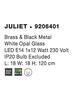 NOVA LUCE závěsné svítidlo JULIET mosaz a černý kov bílé opálové sklo E14 1x12W IP20 bez žárovky 9206401