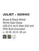 NOVA LUCE stropní svítidlo JULIET mosaz a černý kov bílé opálové sklo E14 4x12W IP20 bez žárovky 9206403