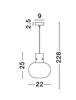 NOVA LUCE závěsné svítidlo CINZIA kouřové sklo černý kabel černá kovová základna E27 1x12W 230V IP20 bez žárovky 9236510