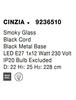 NOVA LUCE závěsné svítidlo CINZIA kouřové sklo černý kabel černá kovová základna E27 1x12W 230V IP20 bez žárovky 9236510