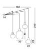NOVA LUCE závěsné svítidlo CINZIA kouřové sklo černý kabel černá kovová základna E27 4x12W 230V IP20 bez žárovky 9236540