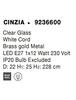 NOVA LUCE závěsné svítidlo CINZIA čiré sklo bílý kabel mosazný zlatý kov E27 1x12W 230V IP20 bez žárovky 9236600