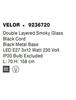 NOVA LUCE závěsné svítidlo VELOR dvouvrstvé kouřové sklo černý kabel černá kovová základna E27 3x12W 230V IP20 bez žárovky 9236720