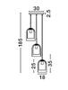 NOVA LUCE závěsné svítidlo VELOR dvouvrstvé šampaň sklo černý kabel černá kovová základna E27 3x12W 230V IP20 bez žárovky 9236735