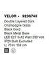 NOVA LUCE závěsné svítidlo VELOR dvouvrstvé šampaň sklo černý kabel černá kovová základna E27 3x12W 230V IP20 bez žárovky 9236740