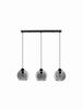 NOVA LUCE závěsné svítidlo PALMER kouřové sklo černý kabel černá kovová základna E27 3x12W 230V IP20 bez žárovky 9241150